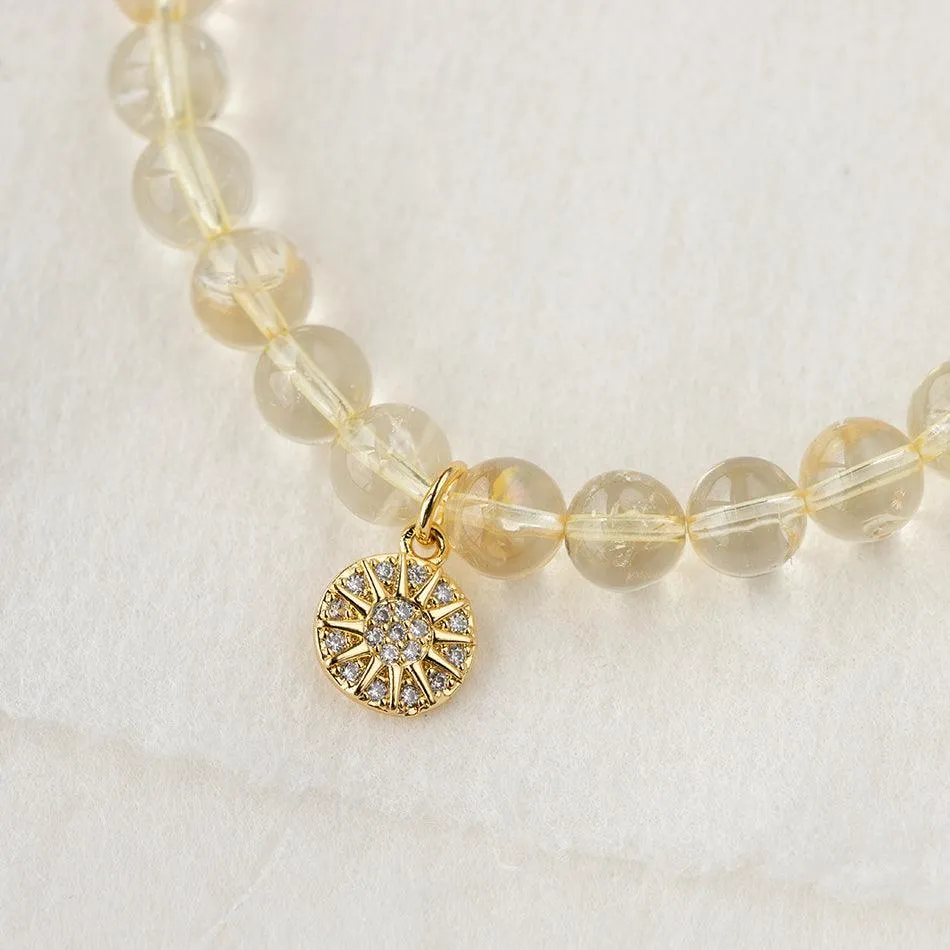 Citrine Bracelet with Celestial Charm