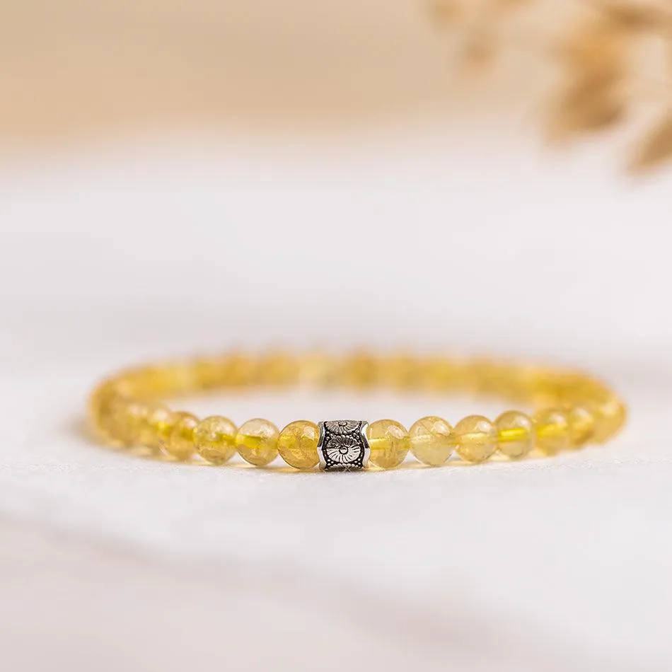 Citrine Gemstone Bracelet 6mm