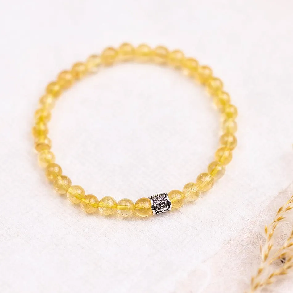 Citrine Gemstone Bracelet 6mm