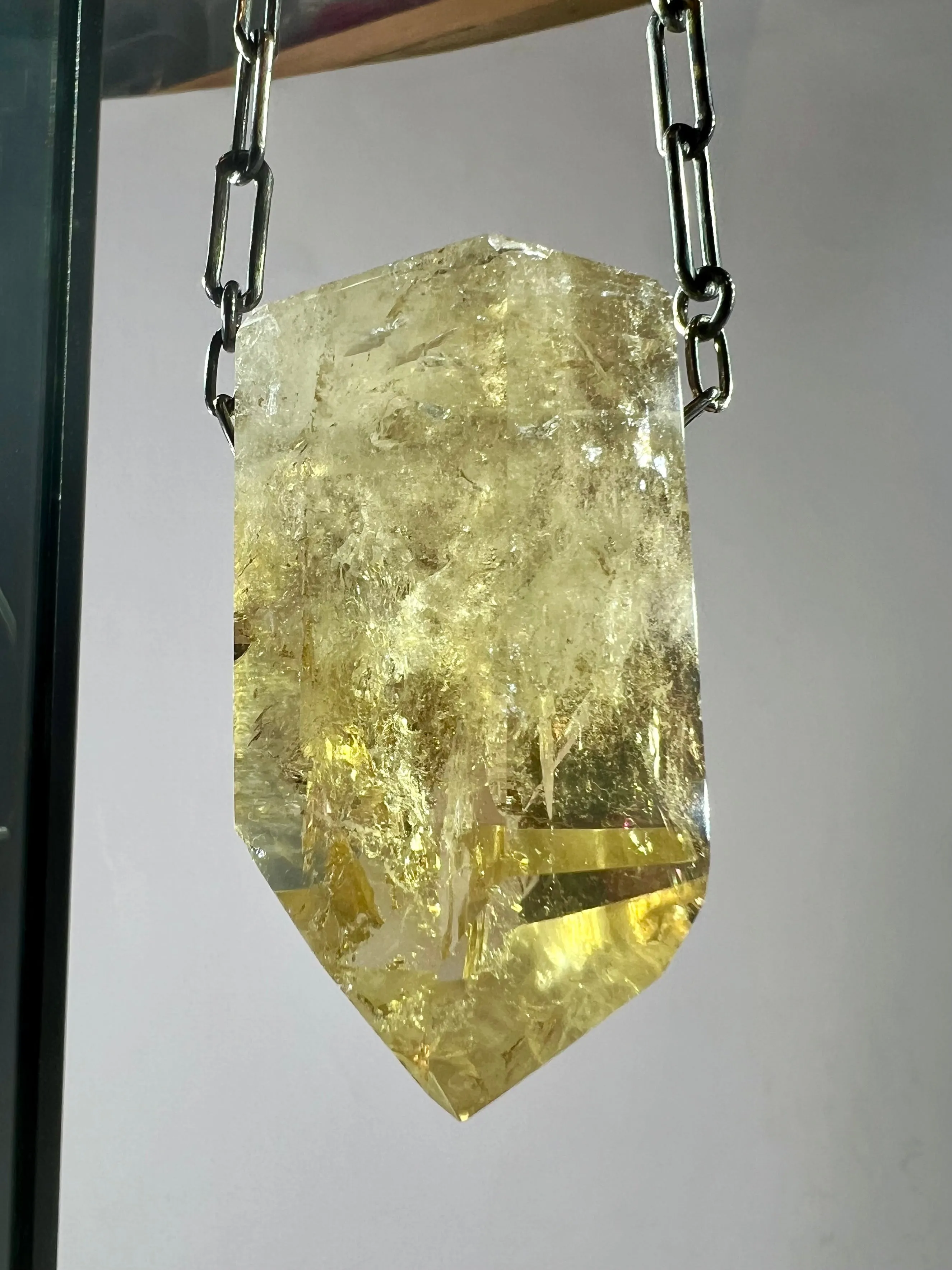 Citrine Quartz Crystal Necklace