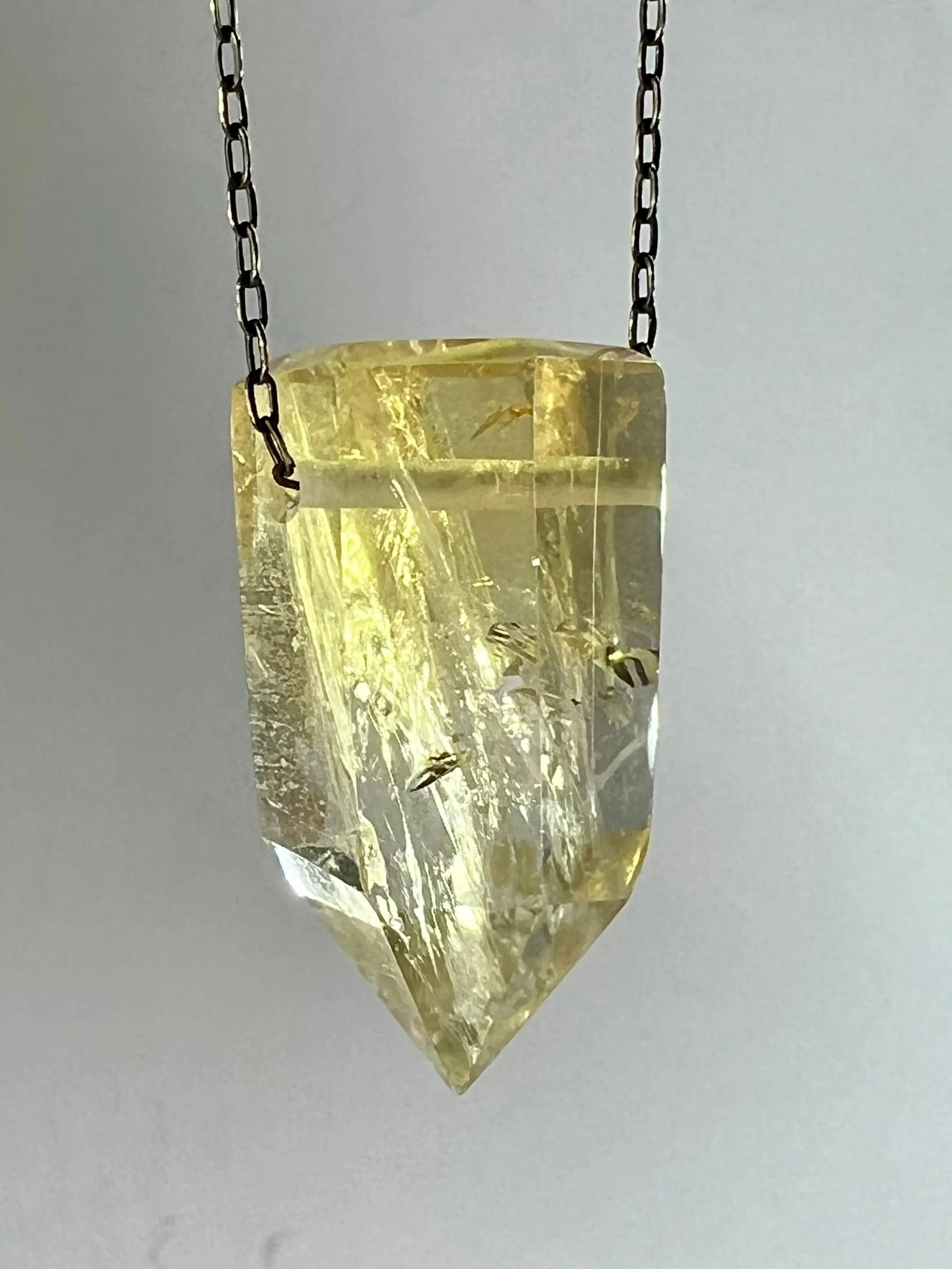 Citrine Quartz Crystal Necklace