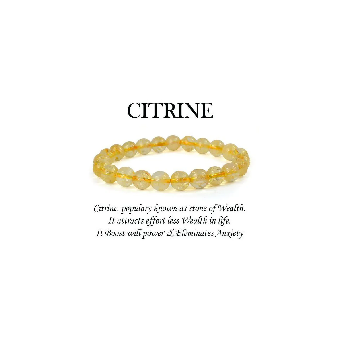 Citrine Round Crystal Bracelet