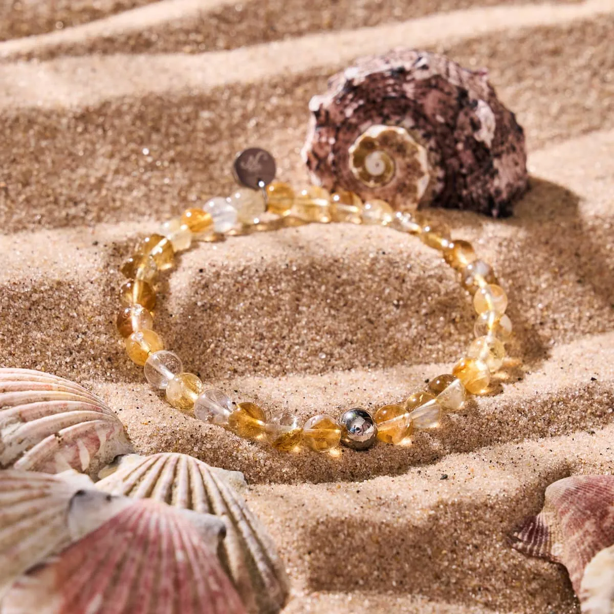 Citrine | Silver | Healing Gemstone Bead Bracelet