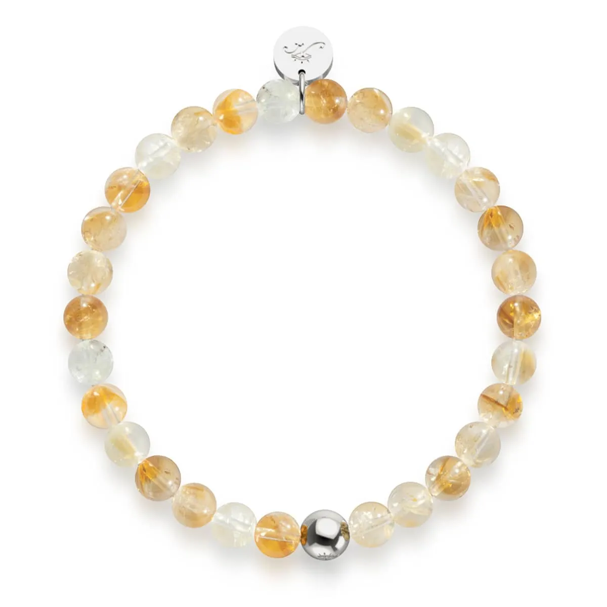 Citrine | Silver | Healing Gemstone Bead Bracelet