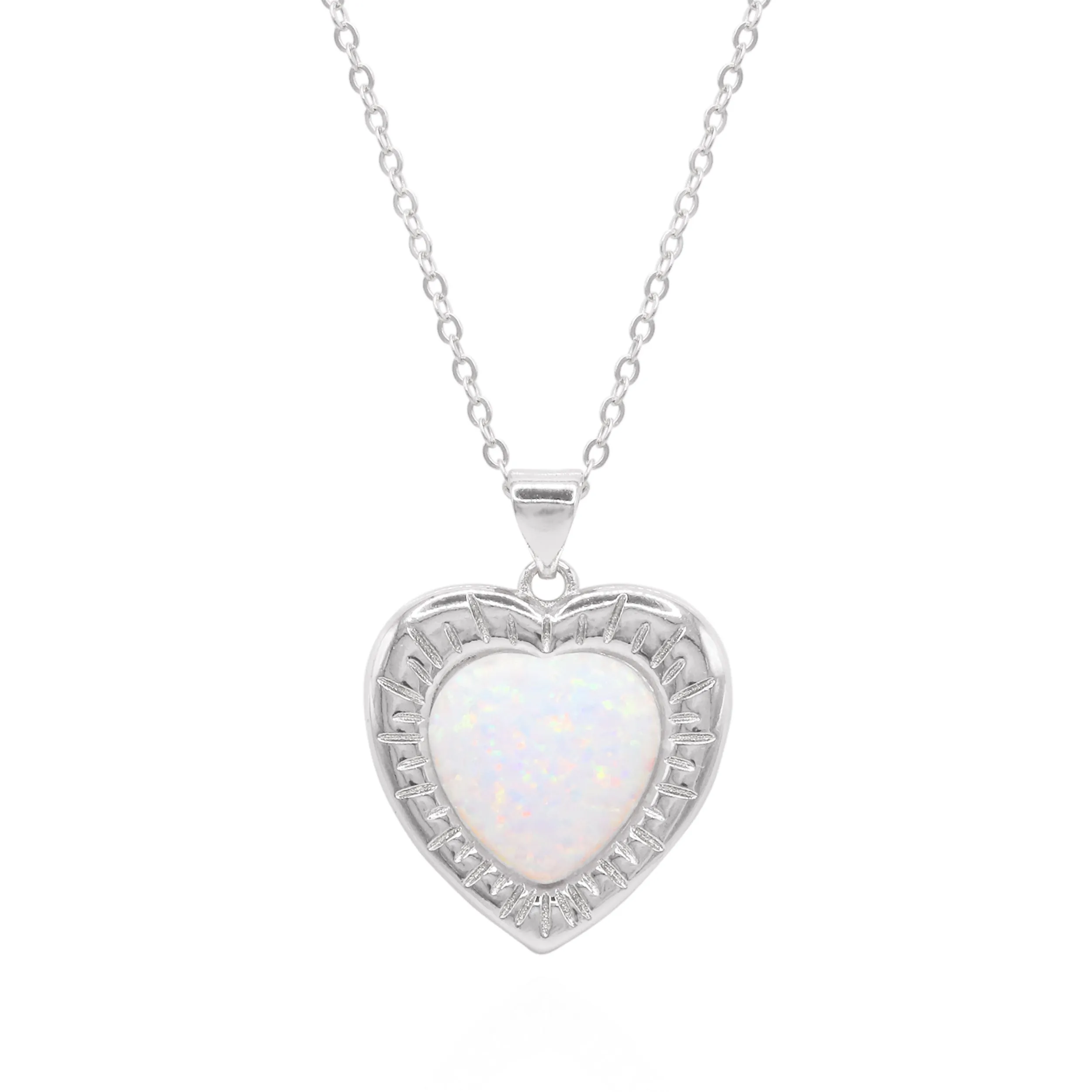 Cora Opal Heart Necklace | 925 Sterling Silver