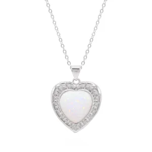 Cora Opal Heart Necklace | 925 Sterling Silver