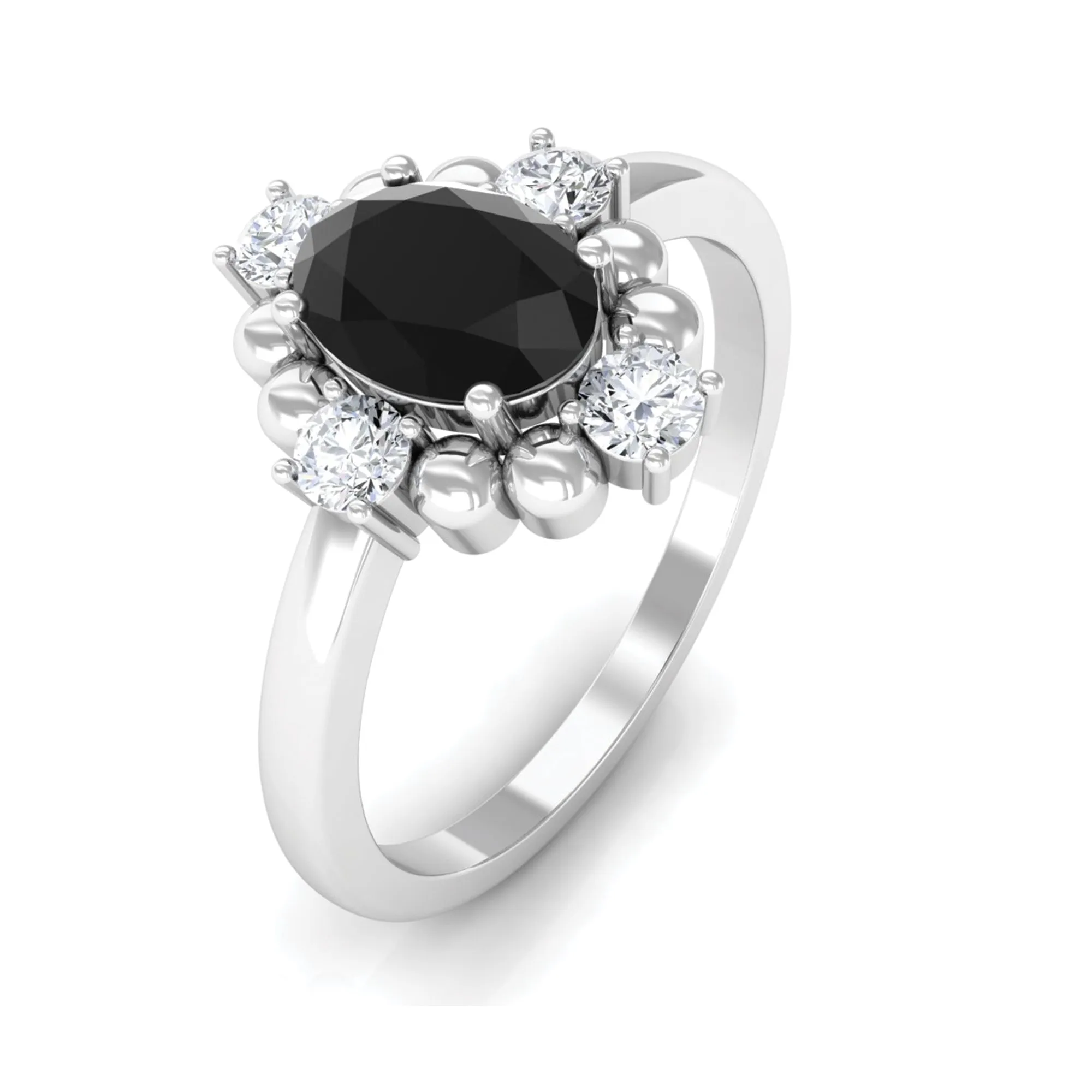 Created Black Diamond Cocktail Engagement Ring