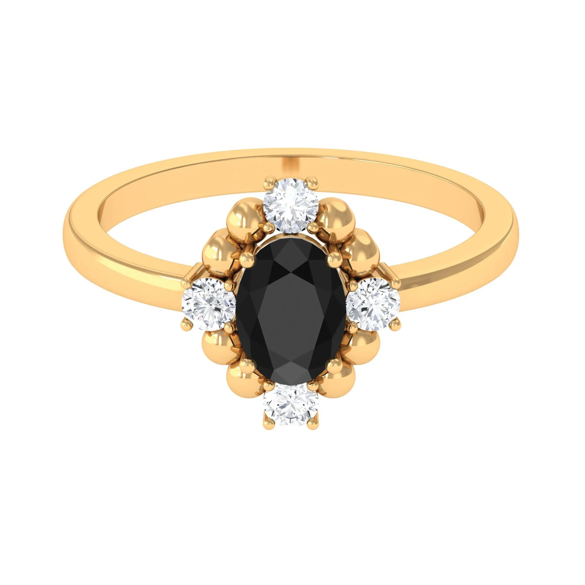 Created Black Diamond Cocktail Engagement Ring