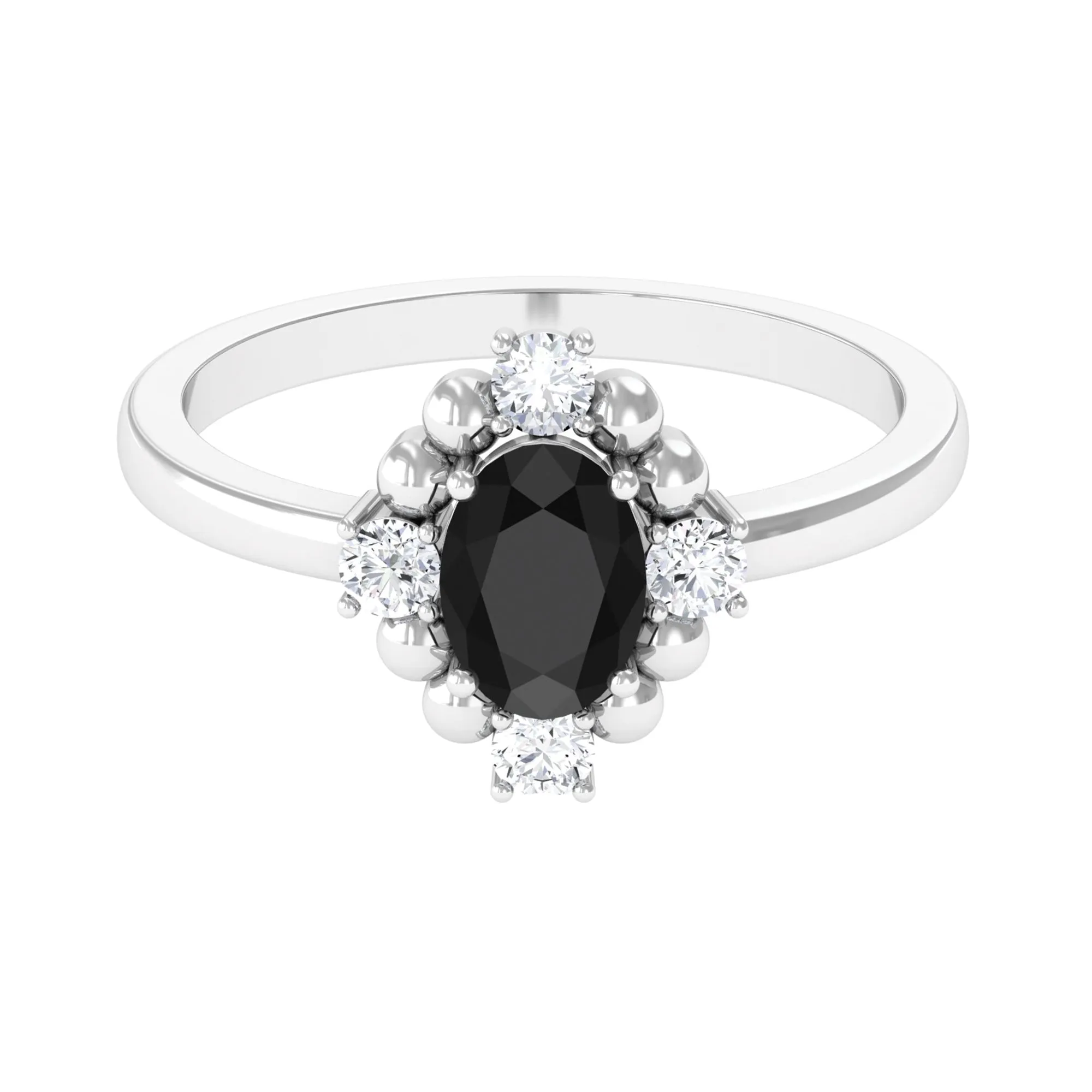 Created Black Diamond Cocktail Engagement Ring