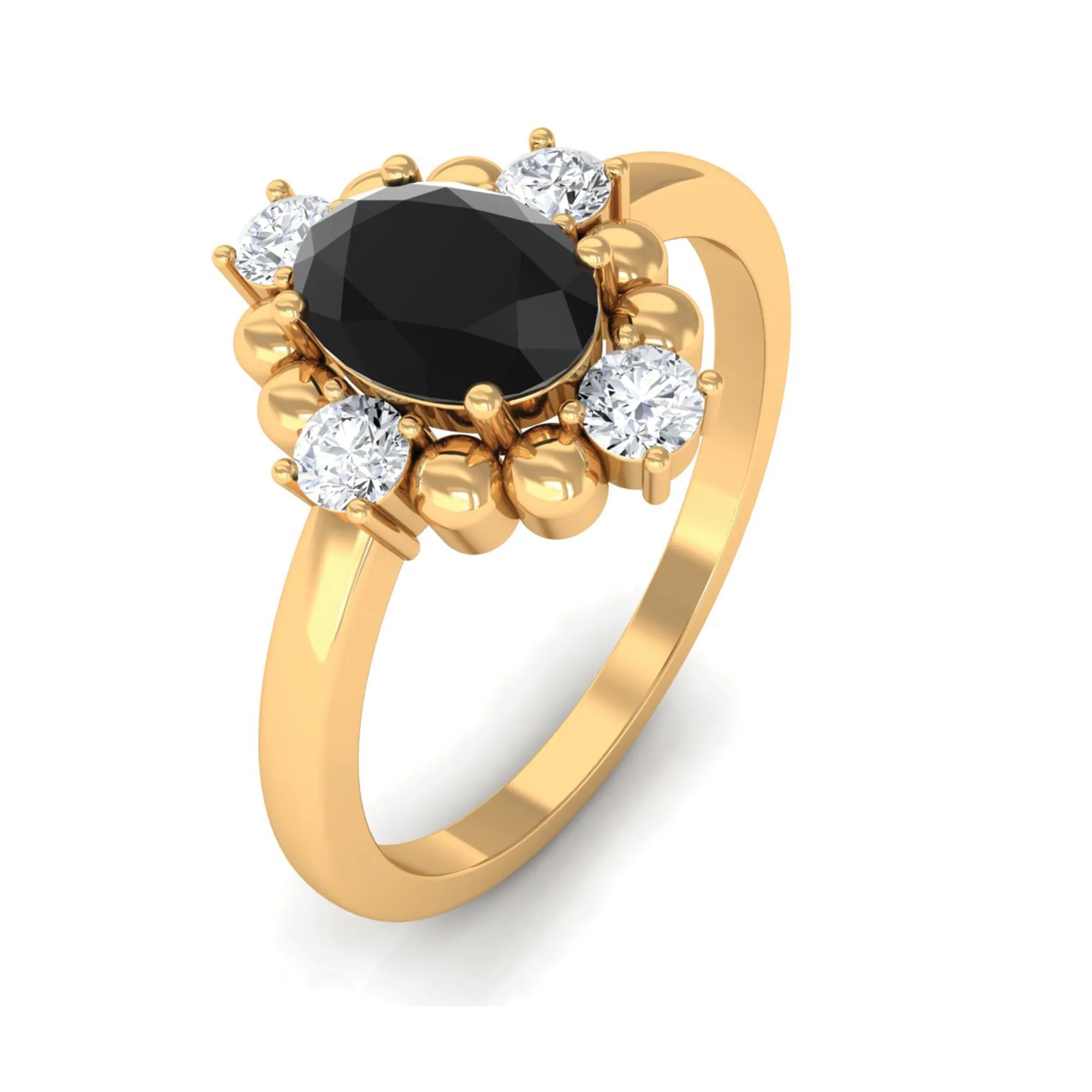 Created Black Diamond Cocktail Engagement Ring