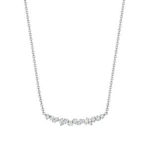 Curved Diamond Cluster Necklace