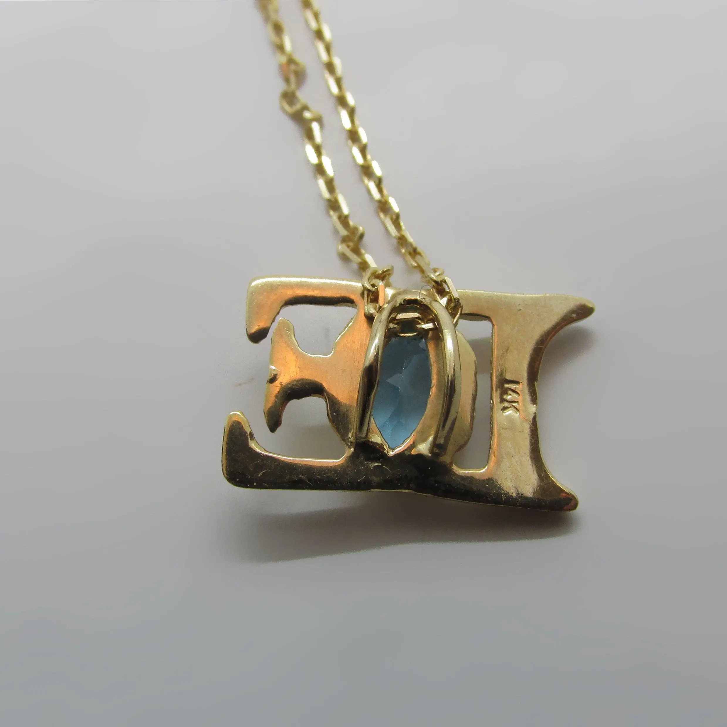 DE Pendant Necklace 14K Yellow Gold