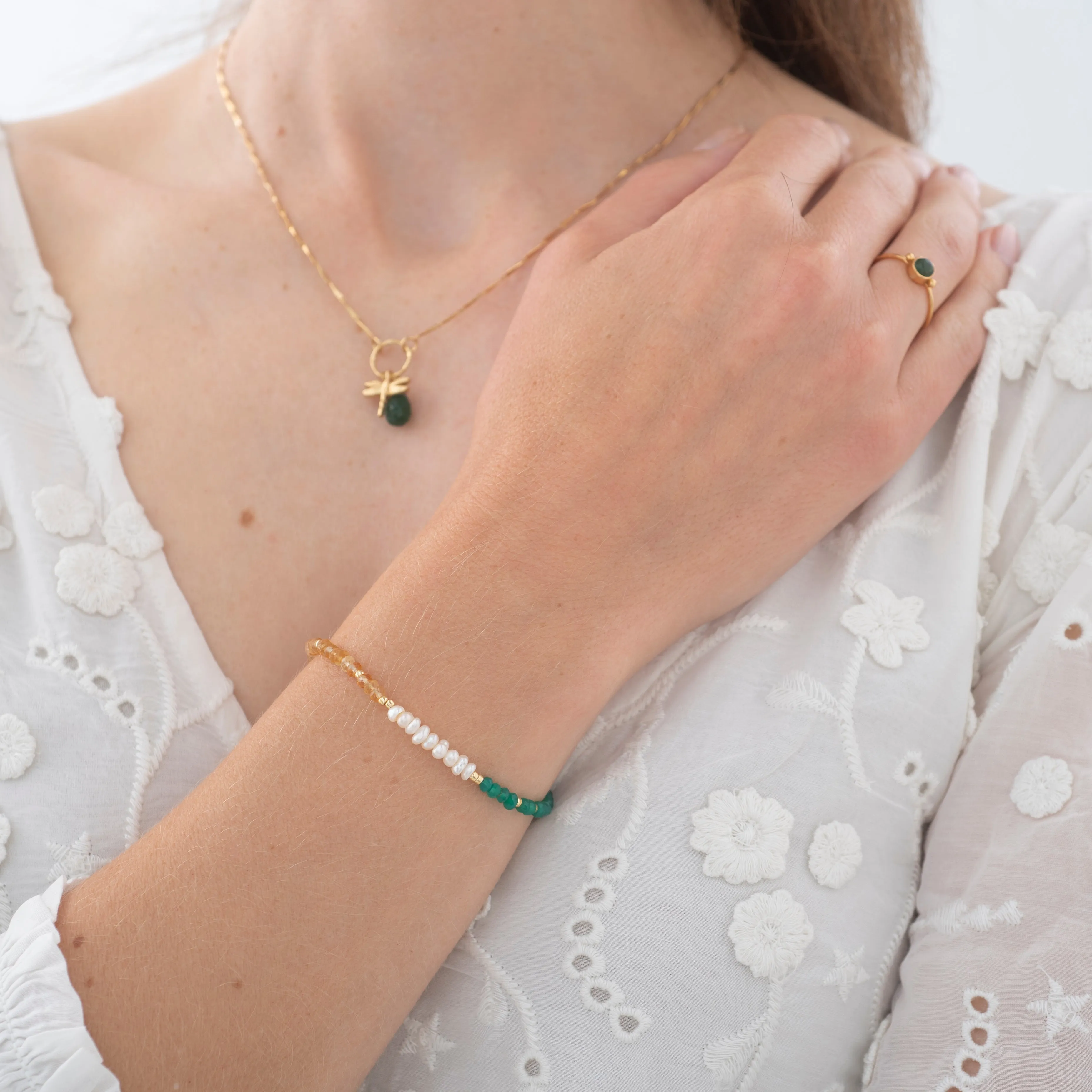 Desire Citrine Aventurine Gold Bracelet - A Beautiful Story