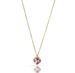 DESIREE PINK AMETHYST BIRTHSTONE PENDANT NECKLACE - FEBRUARY