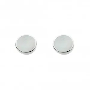 Dew Sterling Silver Round Mother Of Pearl Stud Earrings 3060MP013