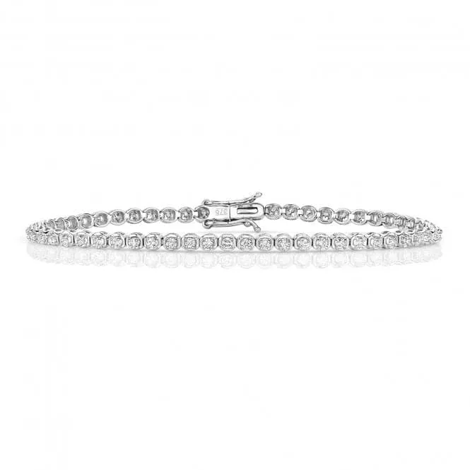 Diamond Jewellery 9ct White Gold Diamond Bracelet BD028W