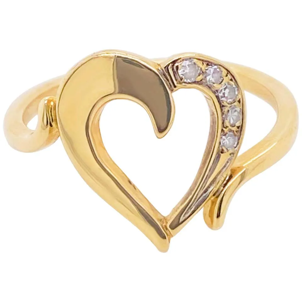 Diamond Open Heart Ring