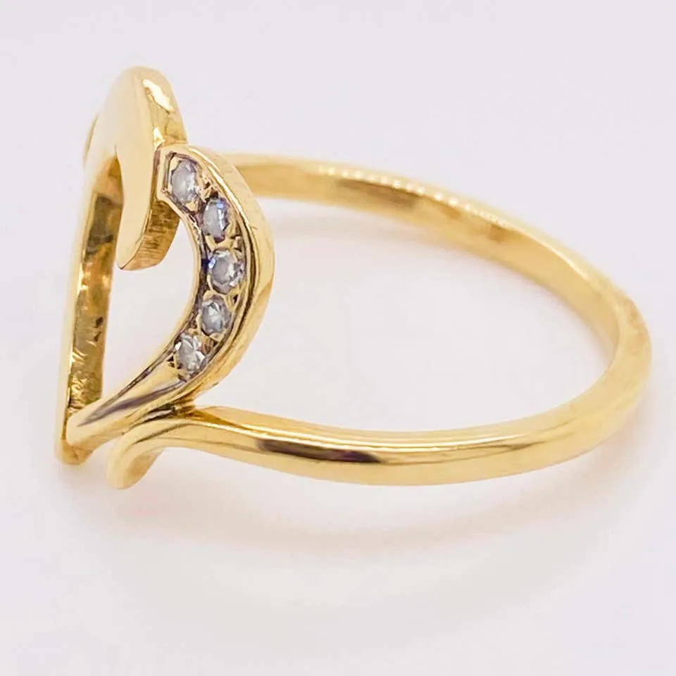 Diamond Open Heart Ring