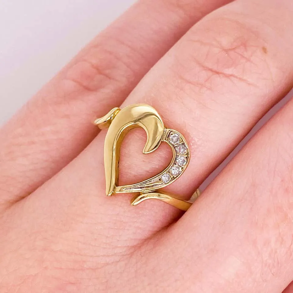 Diamond Open Heart Ring