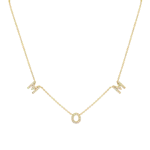 Diamond Spaced MOM Necklace