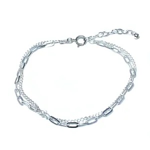 Double Layered Sterling Silver Chain Bracelet