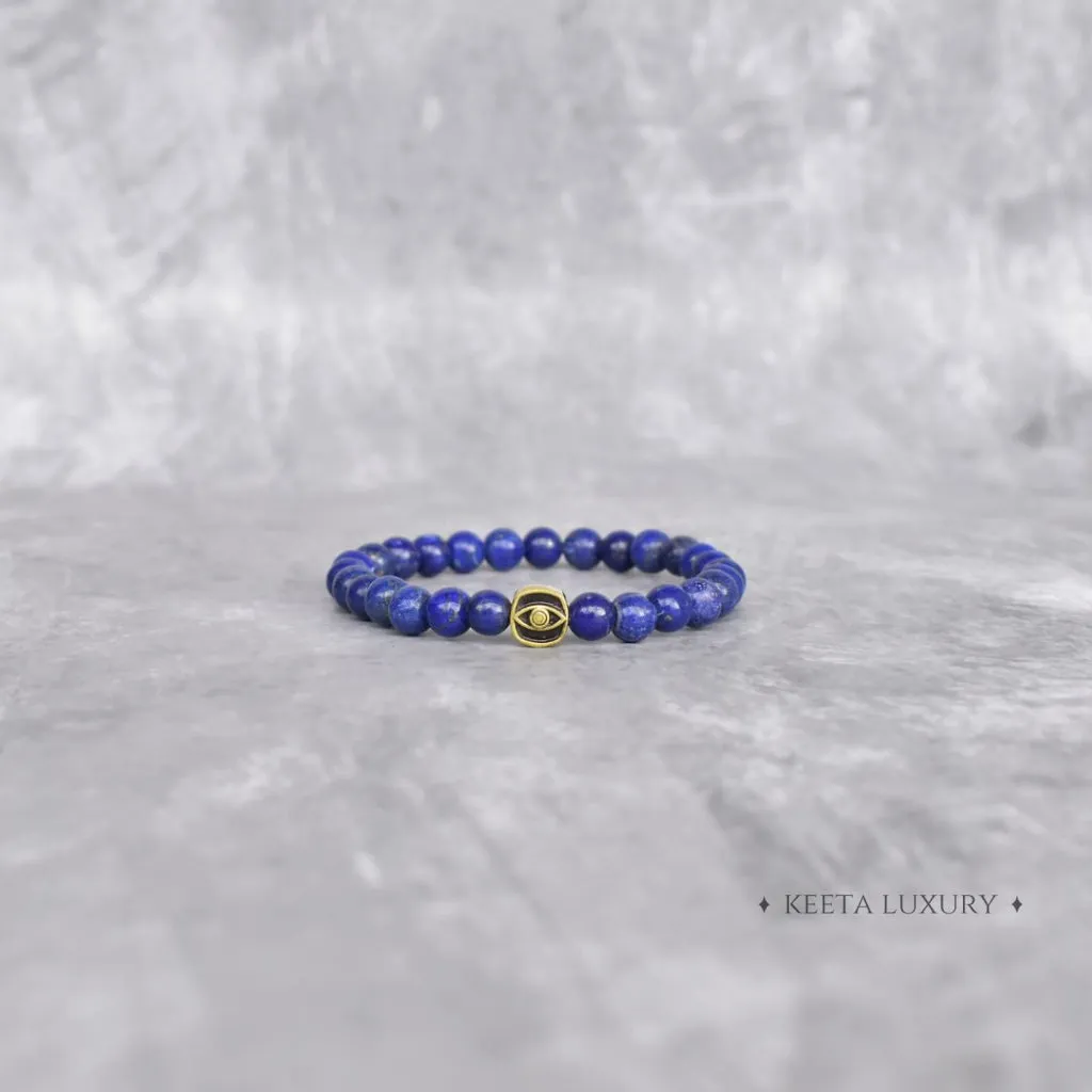 Dual Gaze - Lapis Lazuli & Lava Bead Bracelet