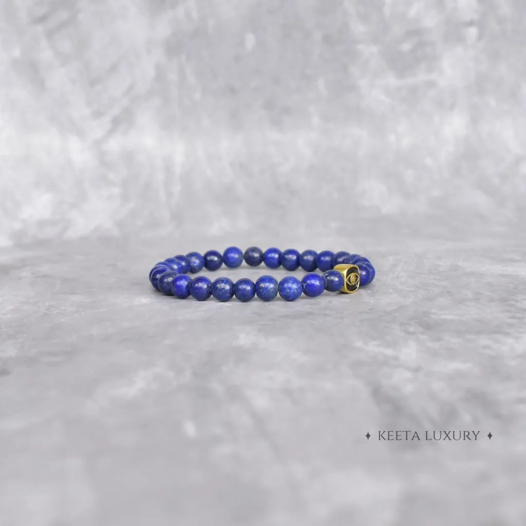 Dual Gaze - Lapis Lazuli & Lava Bead Bracelet