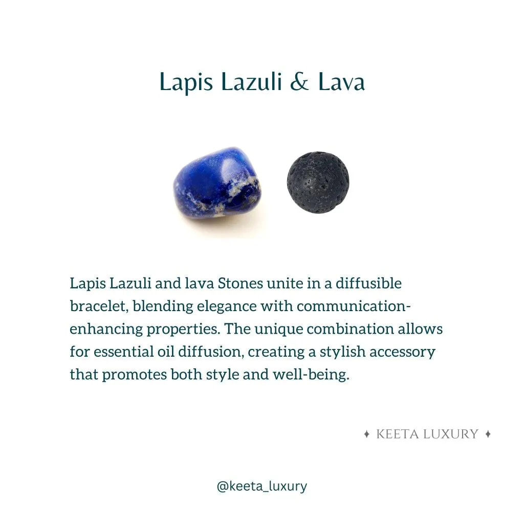 Dual Gaze - Lapis Lazuli & Lava Bead Bracelet