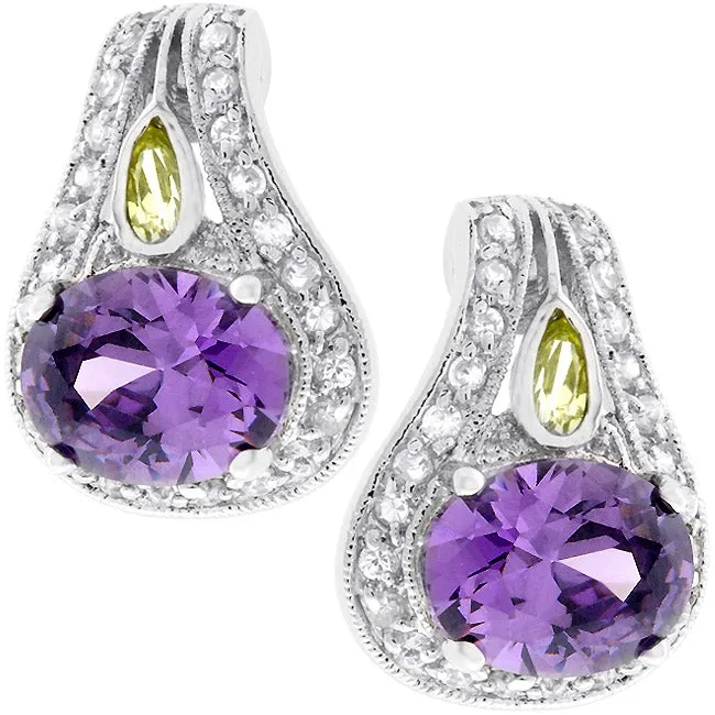 Dumia Majestic Amethyst CZ Earrings | 4.5ct