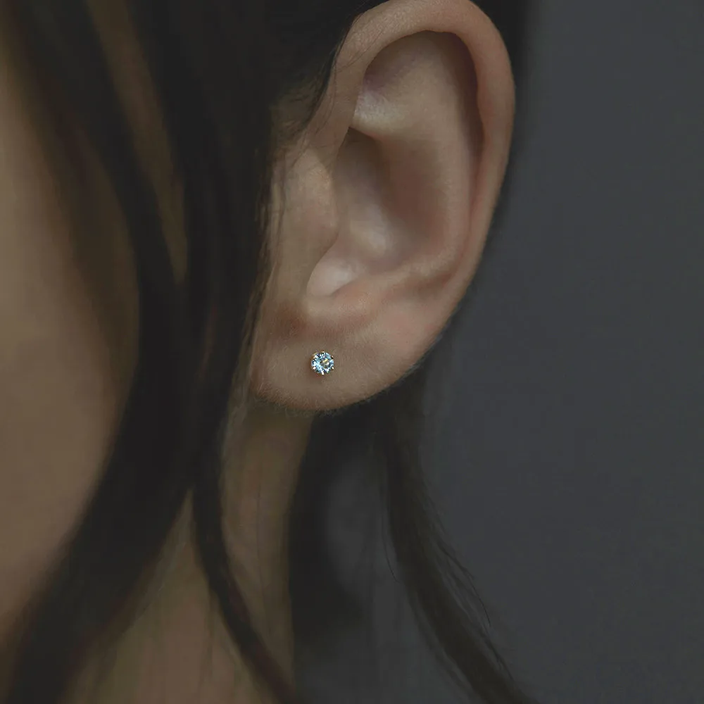 E1902AQ | 3mm  Aquamarine Studs