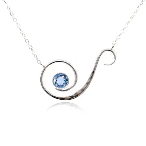 ED LEVIN STERLING SILVER BLUE TOPAZ POSEIDON NECKLACE