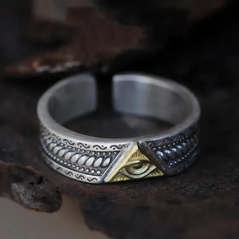 Egyptian Eye of Horus Adjustable Ring