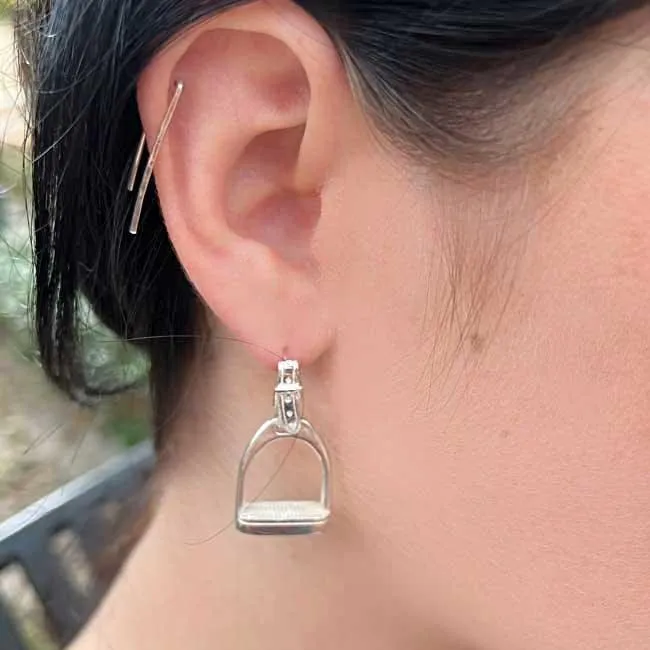 English Stirrup Earrings Sterling Silver