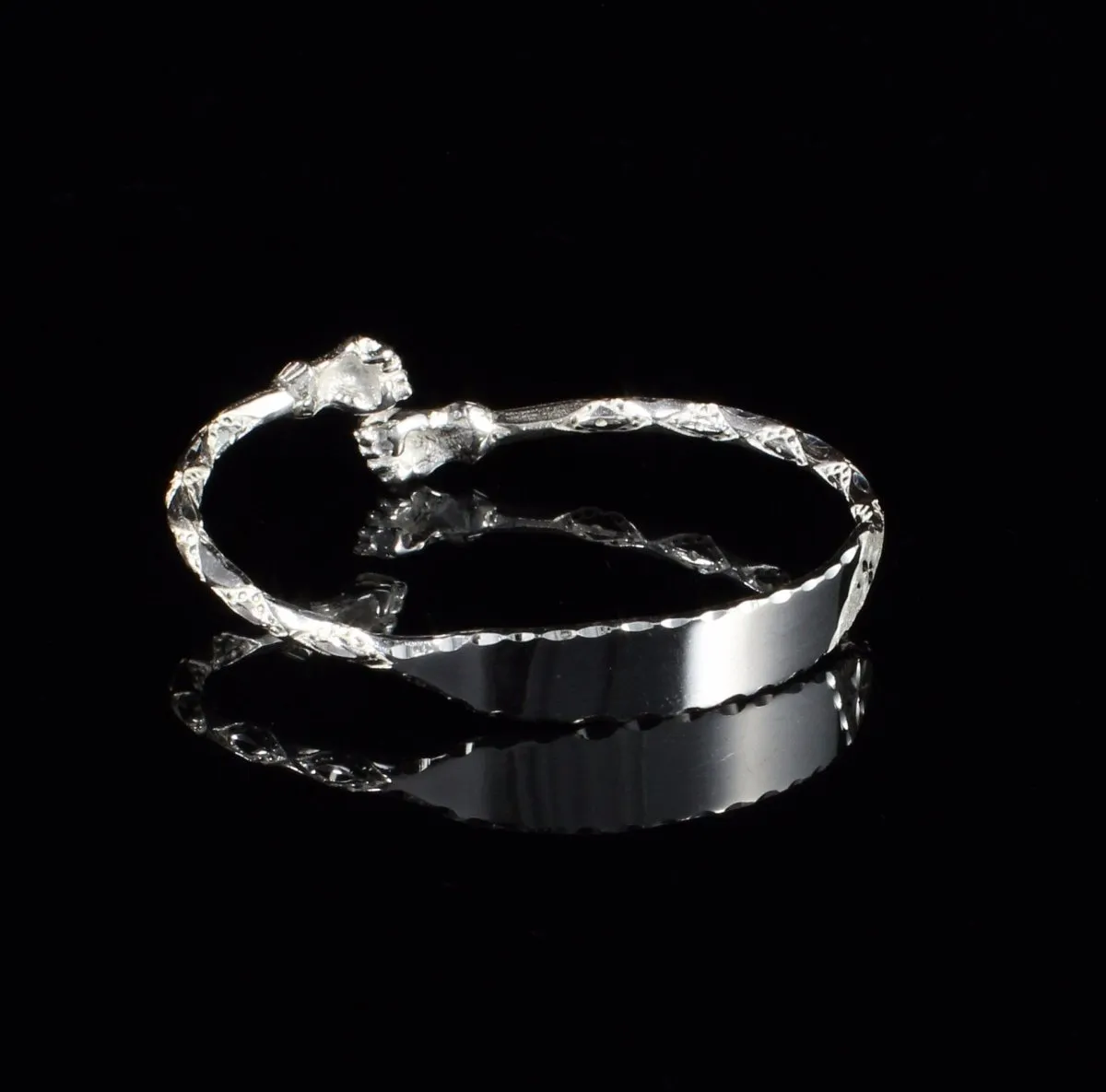 Engravable Light Fist Bangle with Diamante Pattern