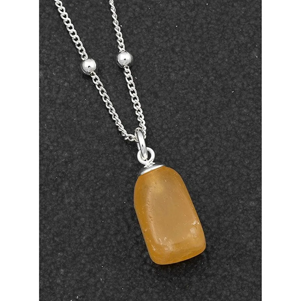 Equilibrium 23cm Silver Plated Citrine Orange Gemstone Necklace