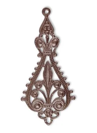 Etruscan Drop Filigree- Vintaj Natural Brass-55.5x25mm