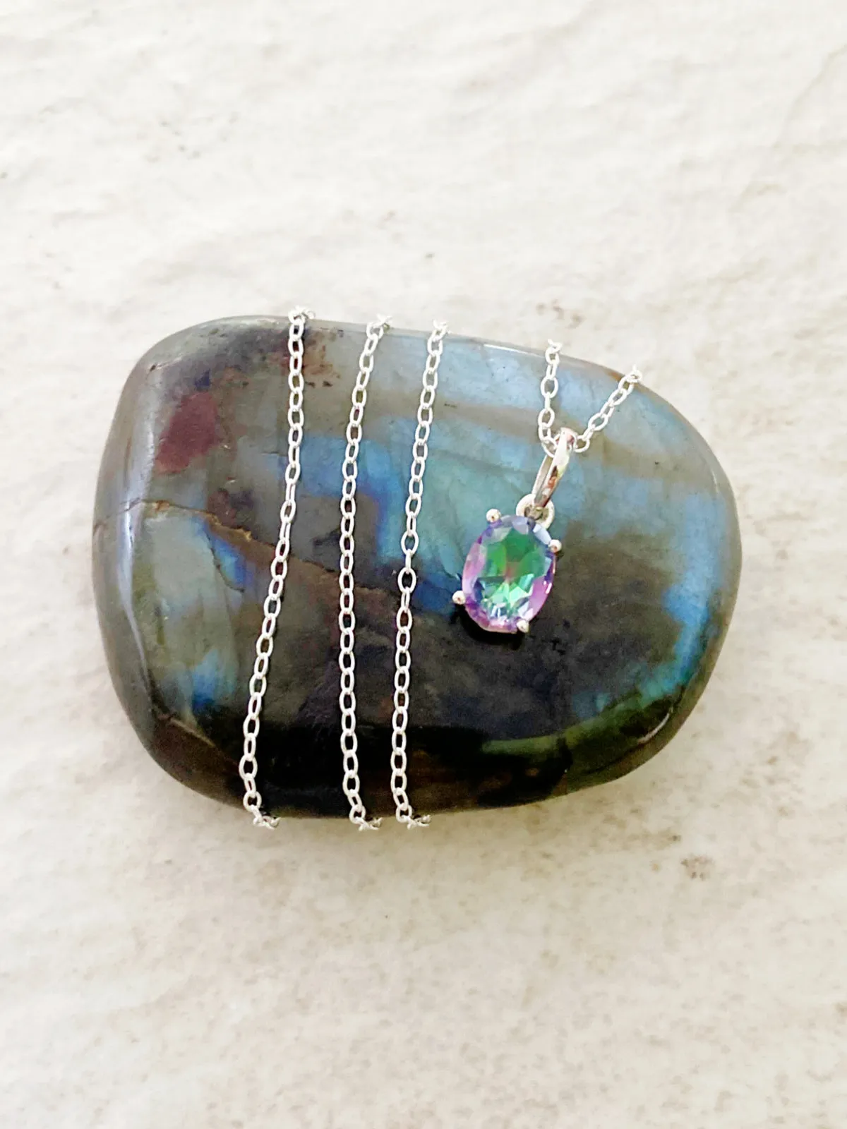 Faceted Mystic Topaz Necklace