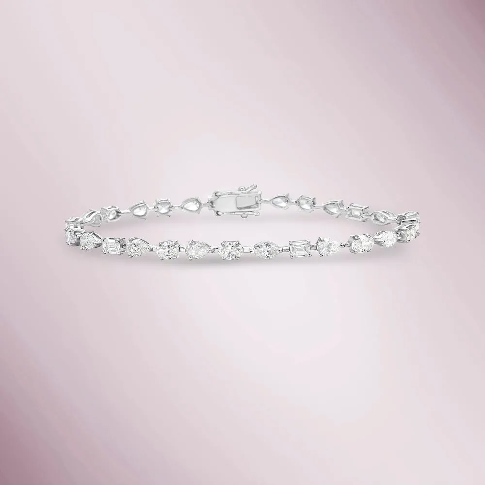 Fancy Multi Shape Diamond Bracelet (5.65 ct.) in 18K Gold