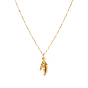 Feather Duo Necklace, Gold