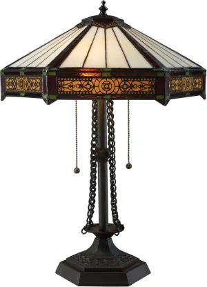 Filigree 2 Light Table Lamp In Tiffany Bronze