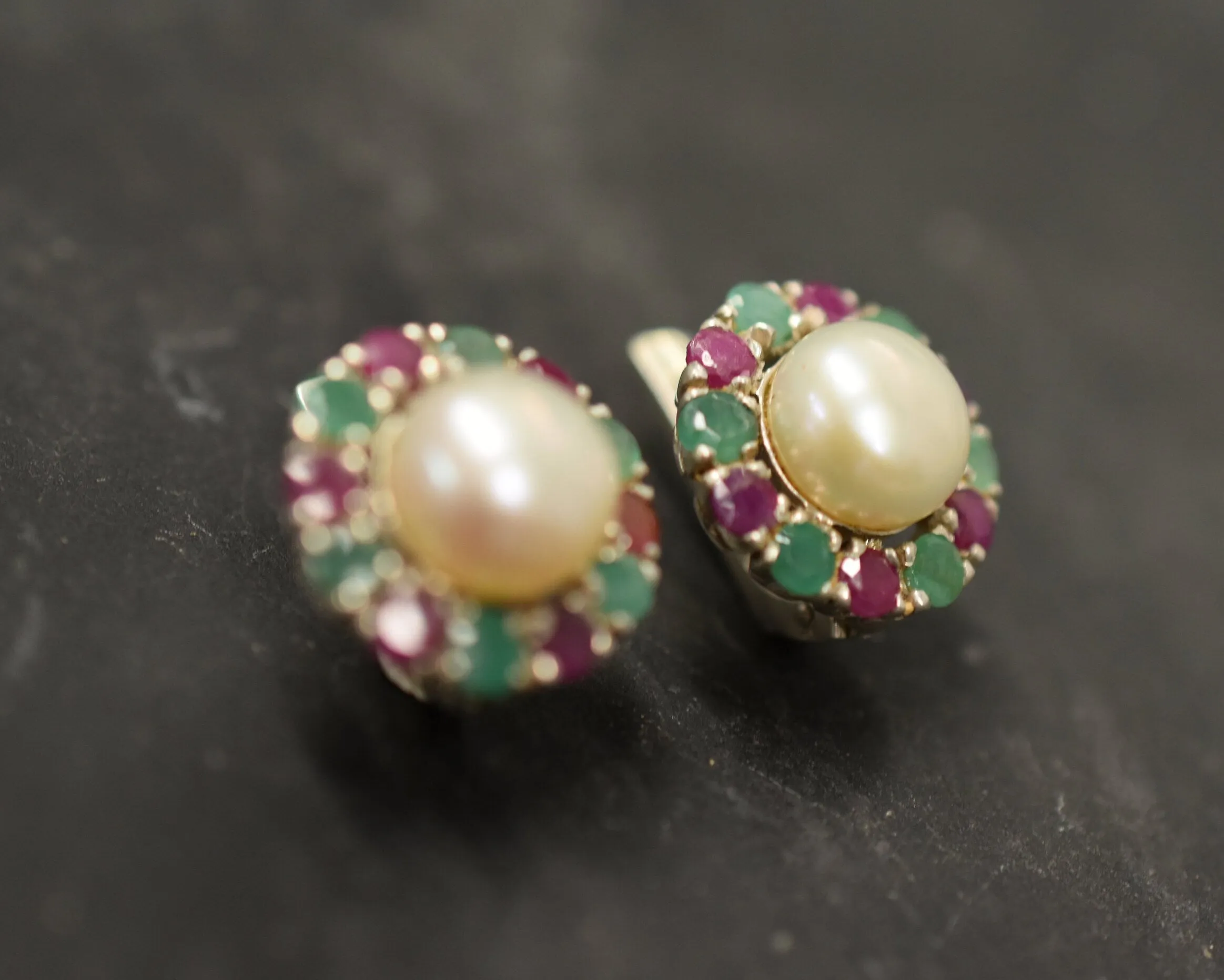 Flower Pearl Earrings - Genuine Pearl Earrings, Pearl Victorian Earrings