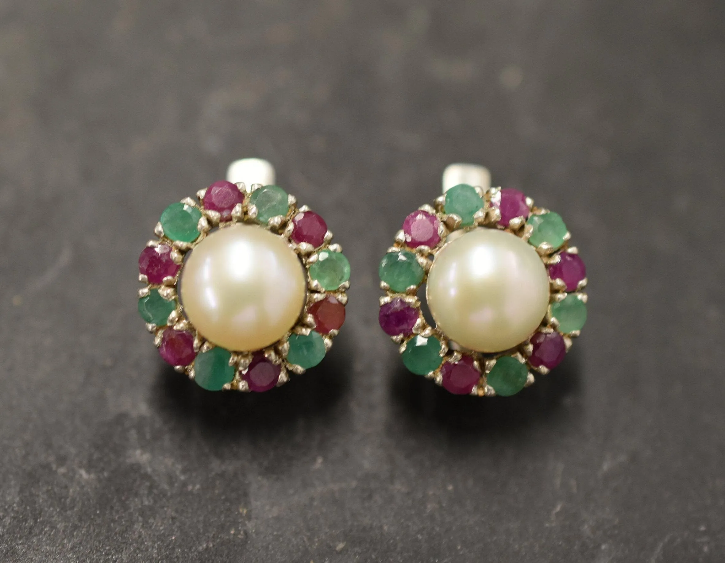 Flower Pearl Earrings - Genuine Pearl Earrings, Pearl Victorian Earrings