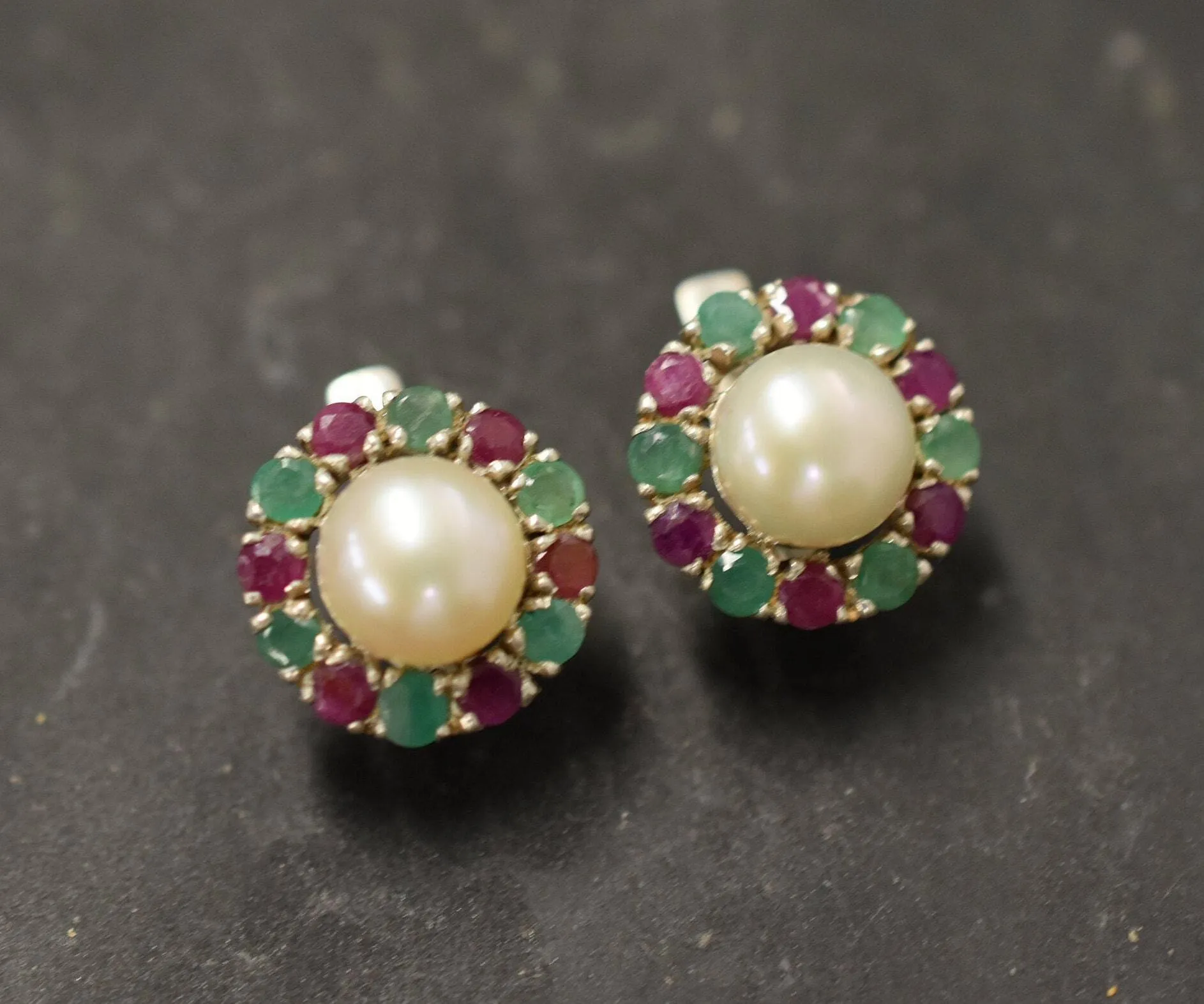 Flower Pearl Earrings - Genuine Pearl Earrings, Pearl Victorian Earrings