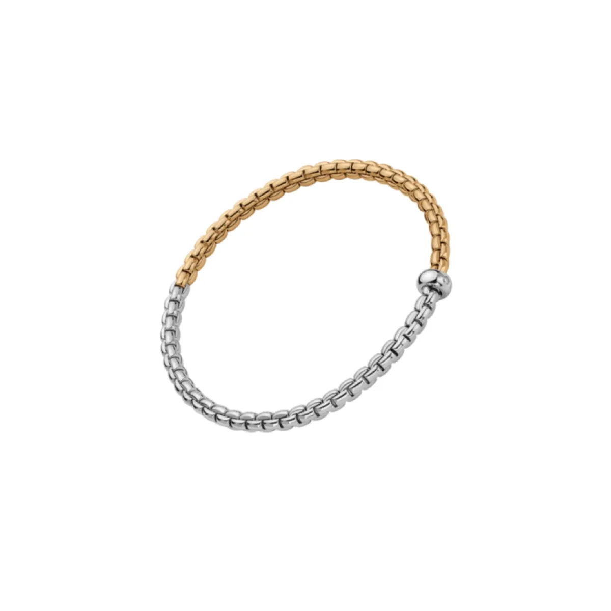 Fope 18K White and Yellow Gold Eka Collection Diamond Bracelet, Medium Size