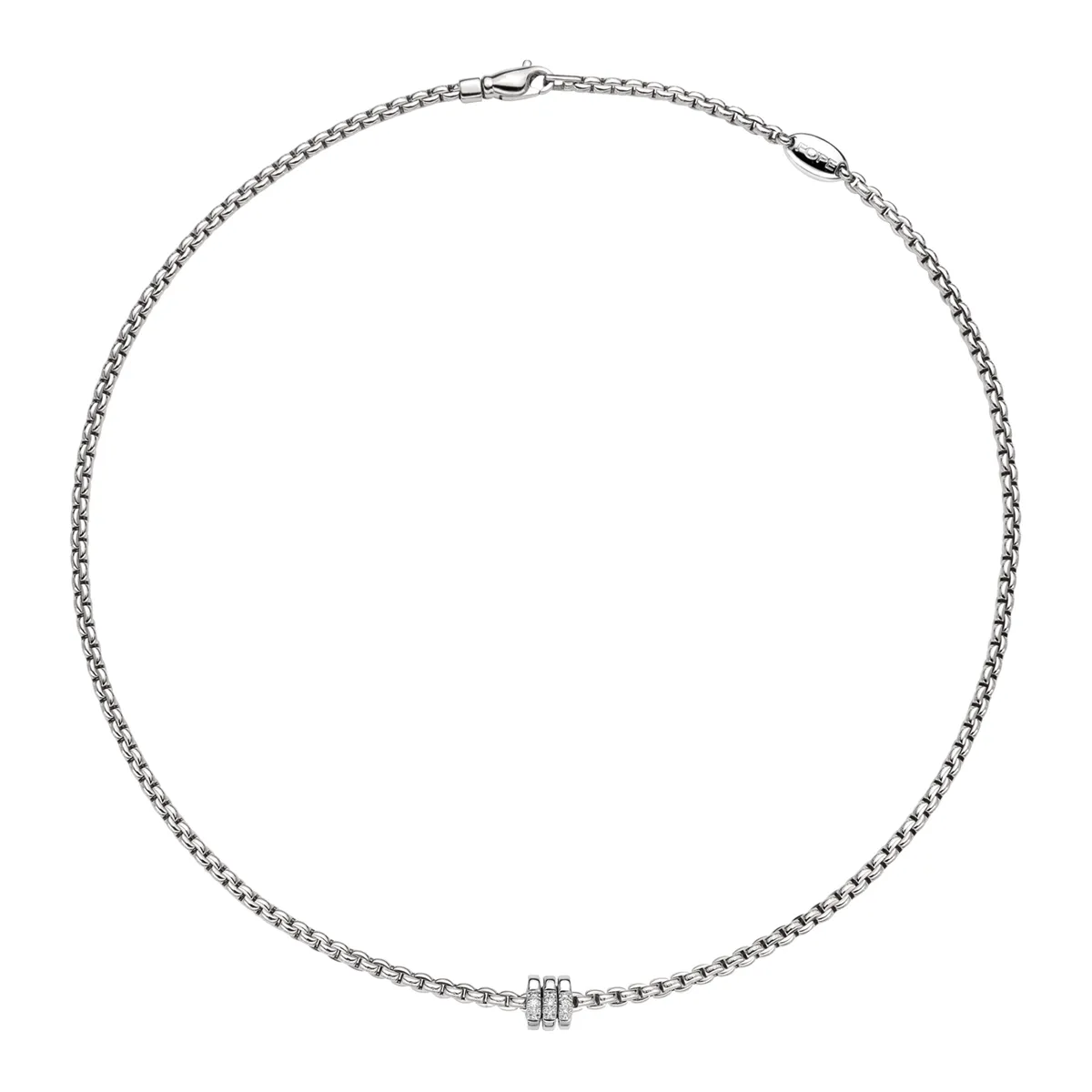 Fope 18K White Gold Eka Collection Diamond Necklace