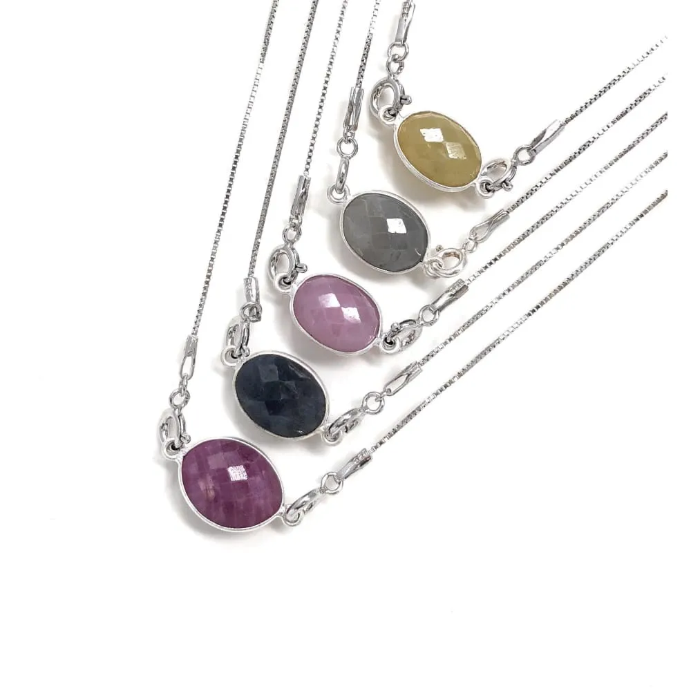 Gemstone Necklace, Layering Necklace, Minimalist Jewelry, Sterling