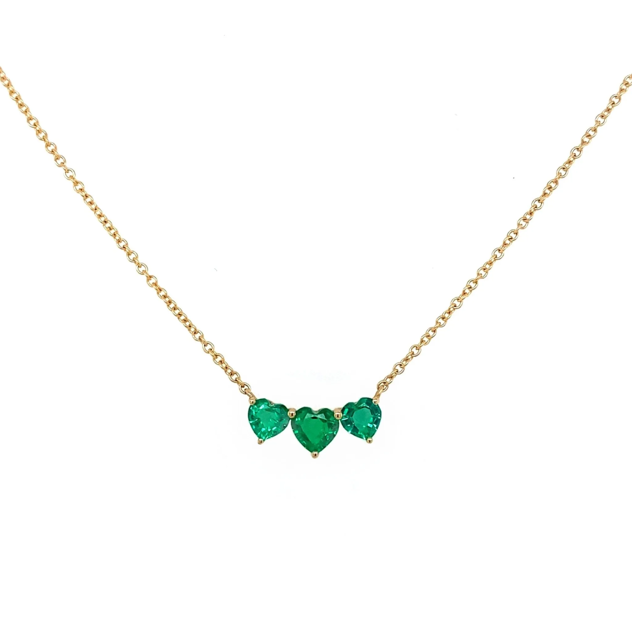 Gemstone Triple Heart Necklace