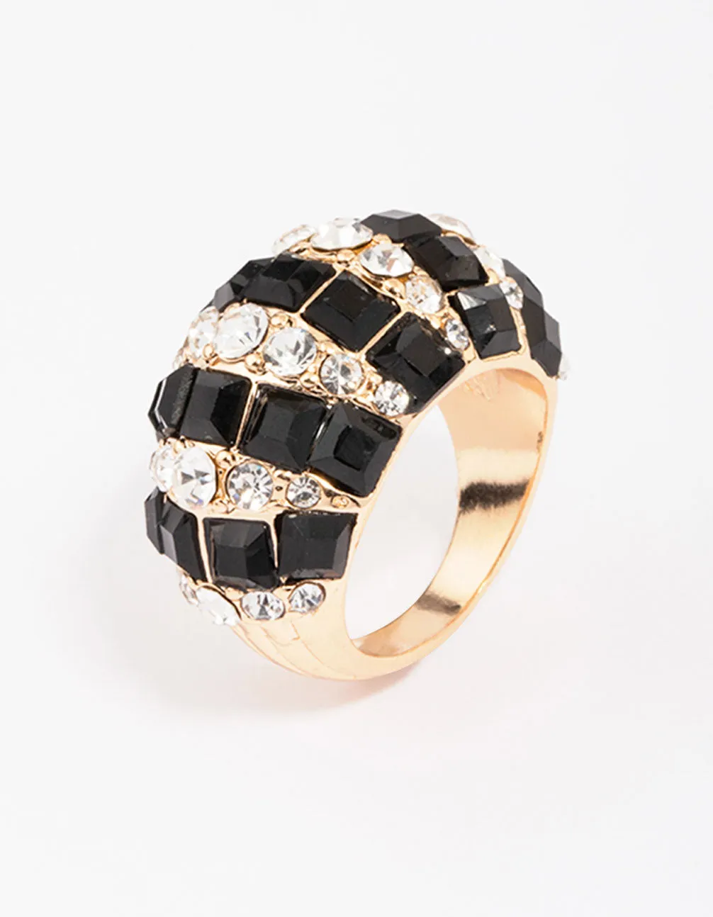 Gold & Black Stripe Bling Ring