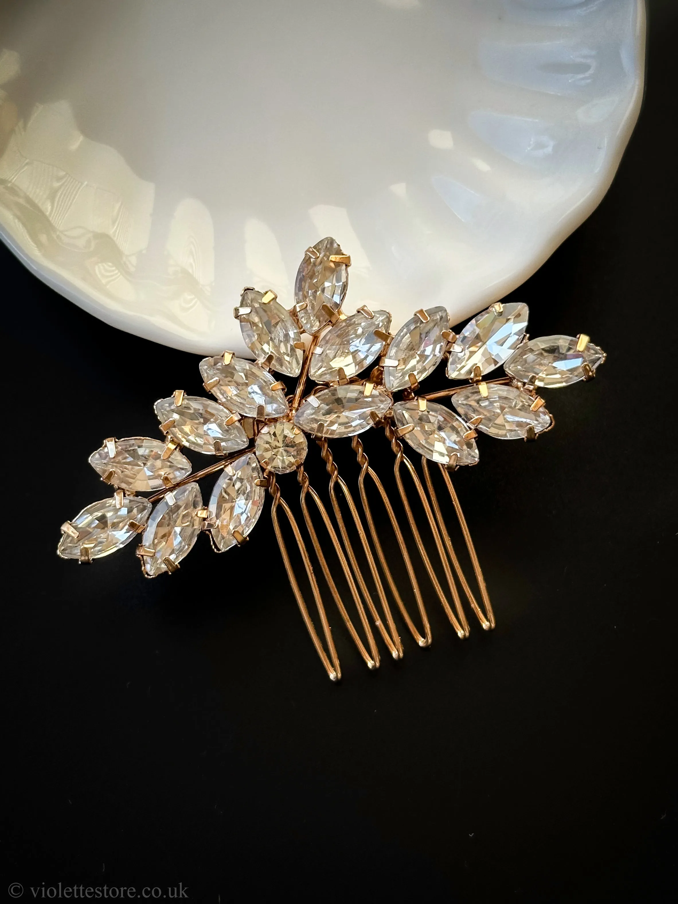 Gold Crystal Hair Comb