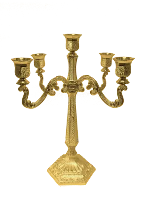 Gold Filigree Candelabra 5 Light 16"